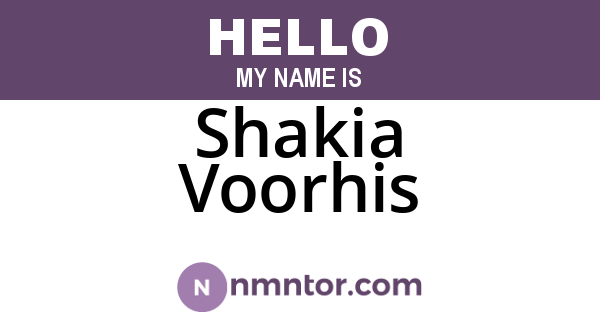 Shakia Voorhis