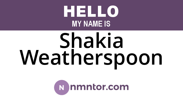 Shakia Weatherspoon