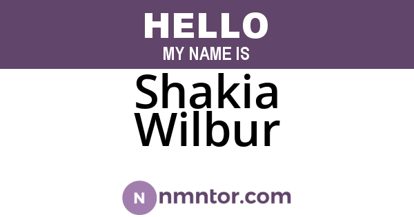 Shakia Wilbur