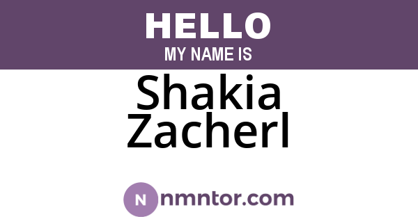Shakia Zacherl