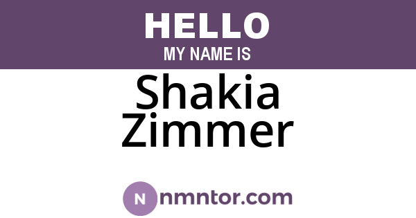 Shakia Zimmer