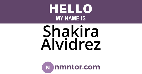 Shakira Alvidrez