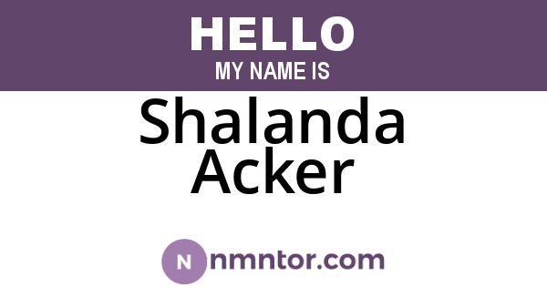Shalanda Acker