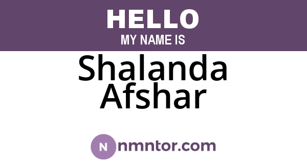 Shalanda Afshar