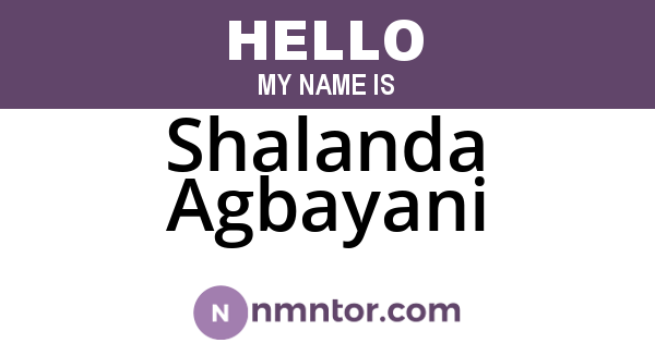 Shalanda Agbayani