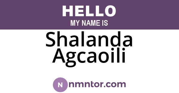 Shalanda Agcaoili
