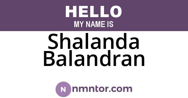 Shalanda Balandran
