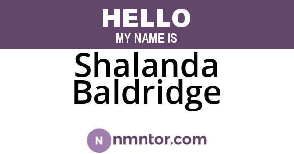 Shalanda Baldridge