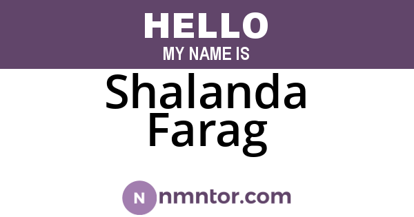 Shalanda Farag