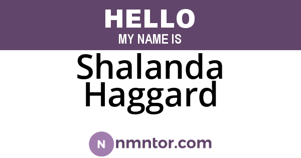 Shalanda Haggard