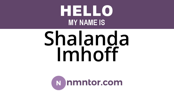Shalanda Imhoff