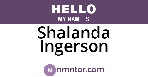 Shalanda Ingerson