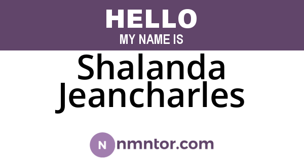 Shalanda Jeancharles