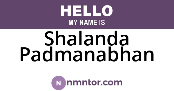 Shalanda Padmanabhan