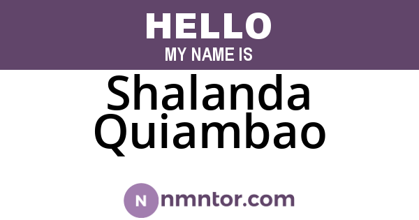 Shalanda Quiambao