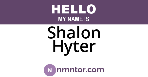 Shalon Hyter