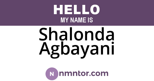 Shalonda Agbayani