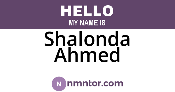 Shalonda Ahmed