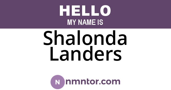 Shalonda Landers