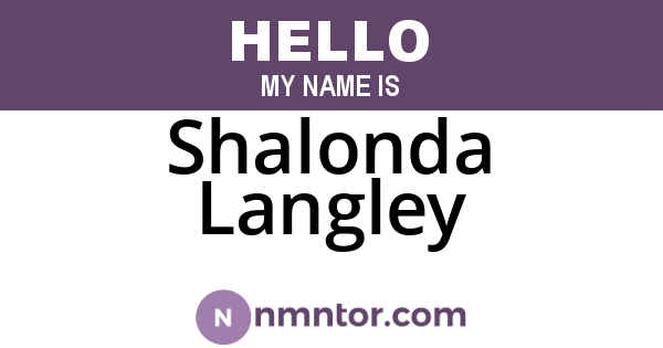 Shalonda Langley