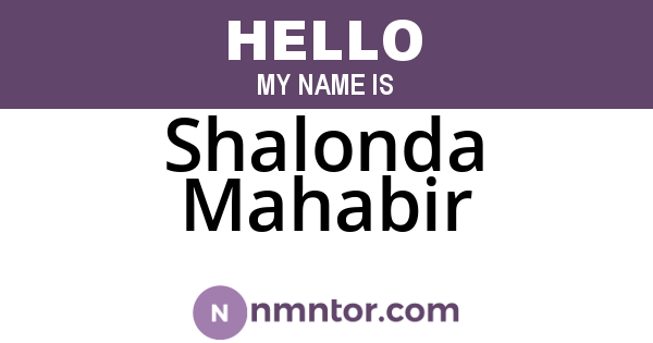 Shalonda Mahabir
