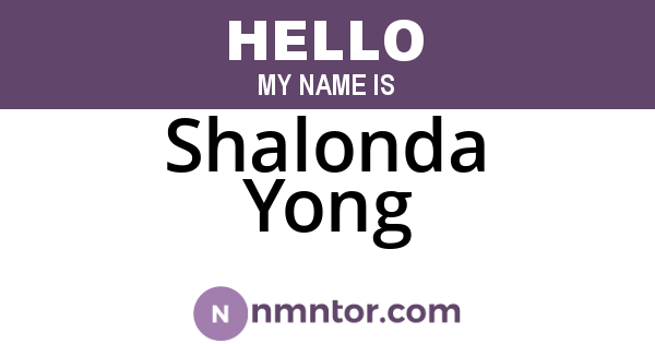 Shalonda Yong