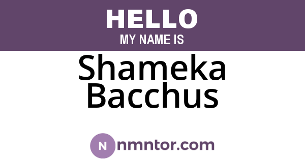 Shameka Bacchus