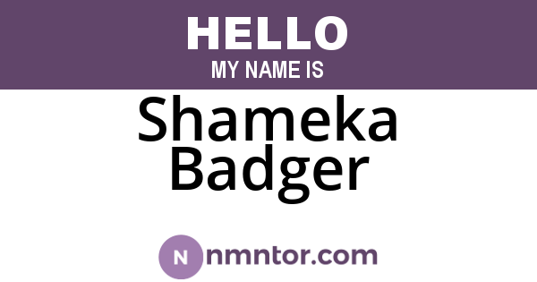 Shameka Badger