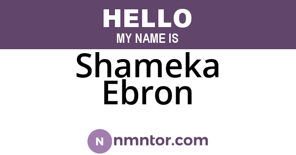 Shameka Ebron