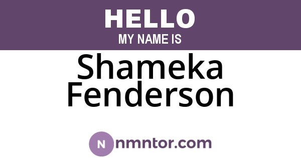 Shameka Fenderson