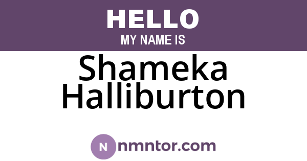Shameka Halliburton
