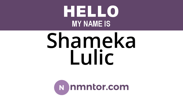 Shameka Lulic