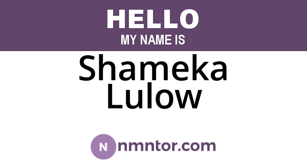Shameka Lulow