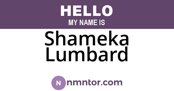 Shameka Lumbard