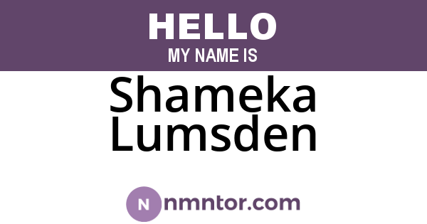 Shameka Lumsden