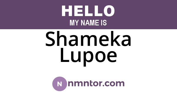 Shameka Lupoe