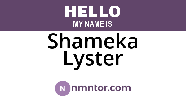 Shameka Lyster