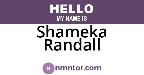 Shameka Randall
