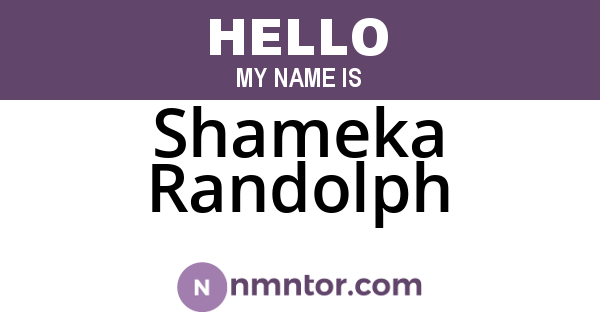 Shameka Randolph