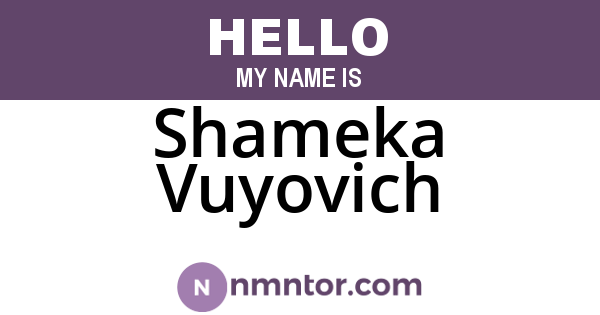 Shameka Vuyovich