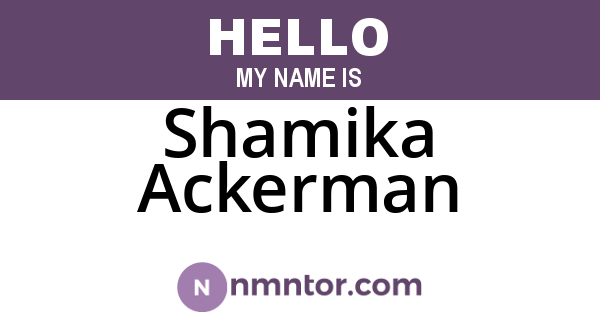 Shamika Ackerman