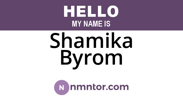 Shamika Byrom