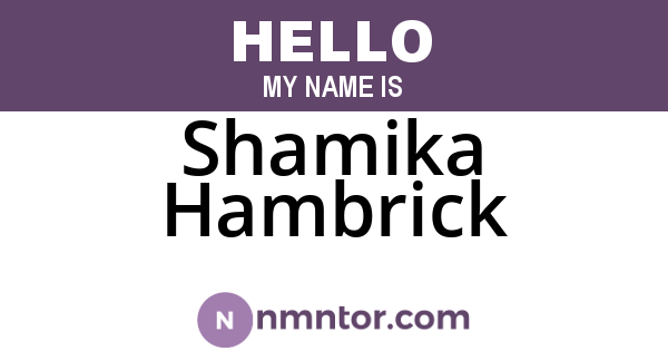 Shamika Hambrick