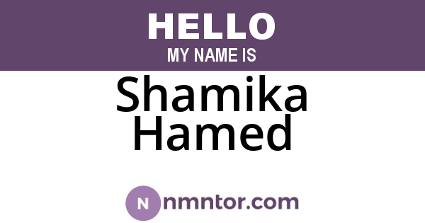 Shamika Hamed