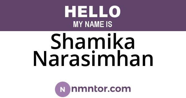 Shamika Narasimhan