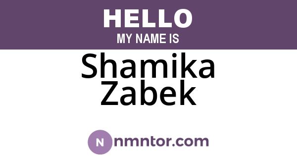 Shamika Zabek