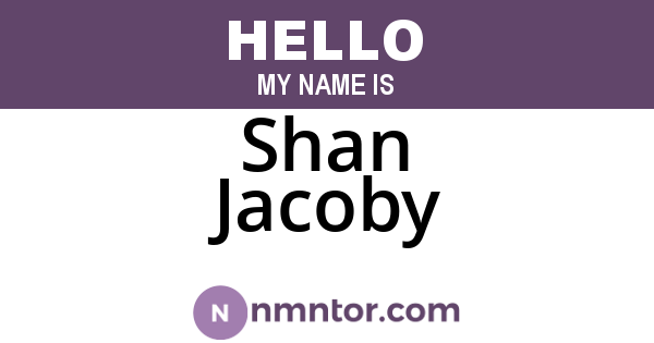 Shan Jacoby