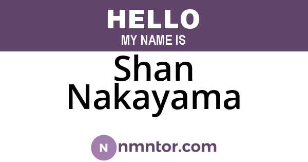 Shan Nakayama