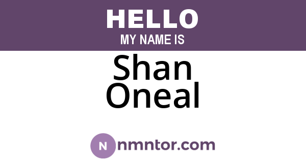 Shan Oneal