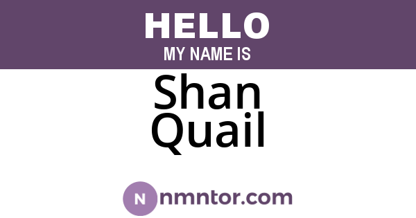 Shan Quail